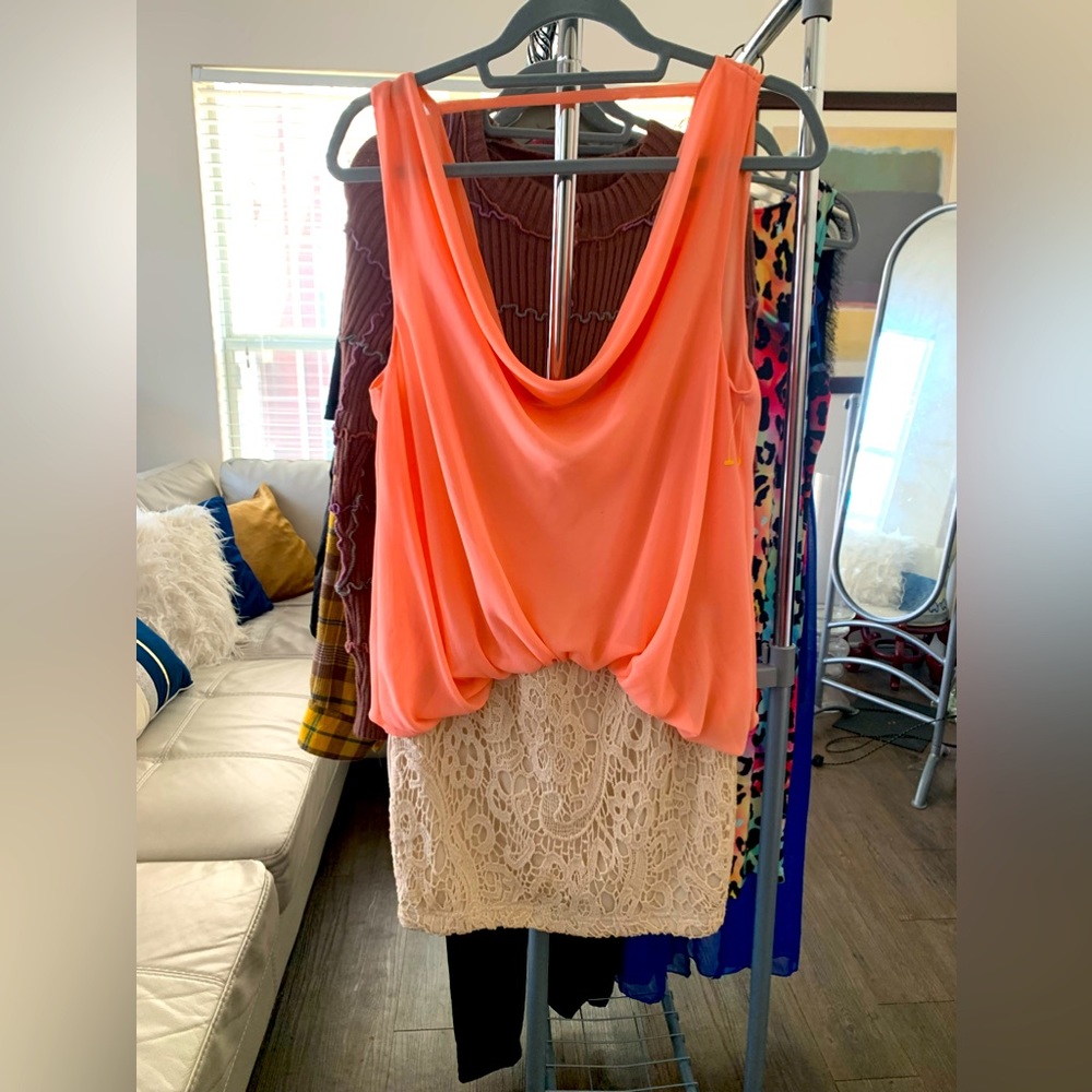 Peach & cream Love Culture dress, Large